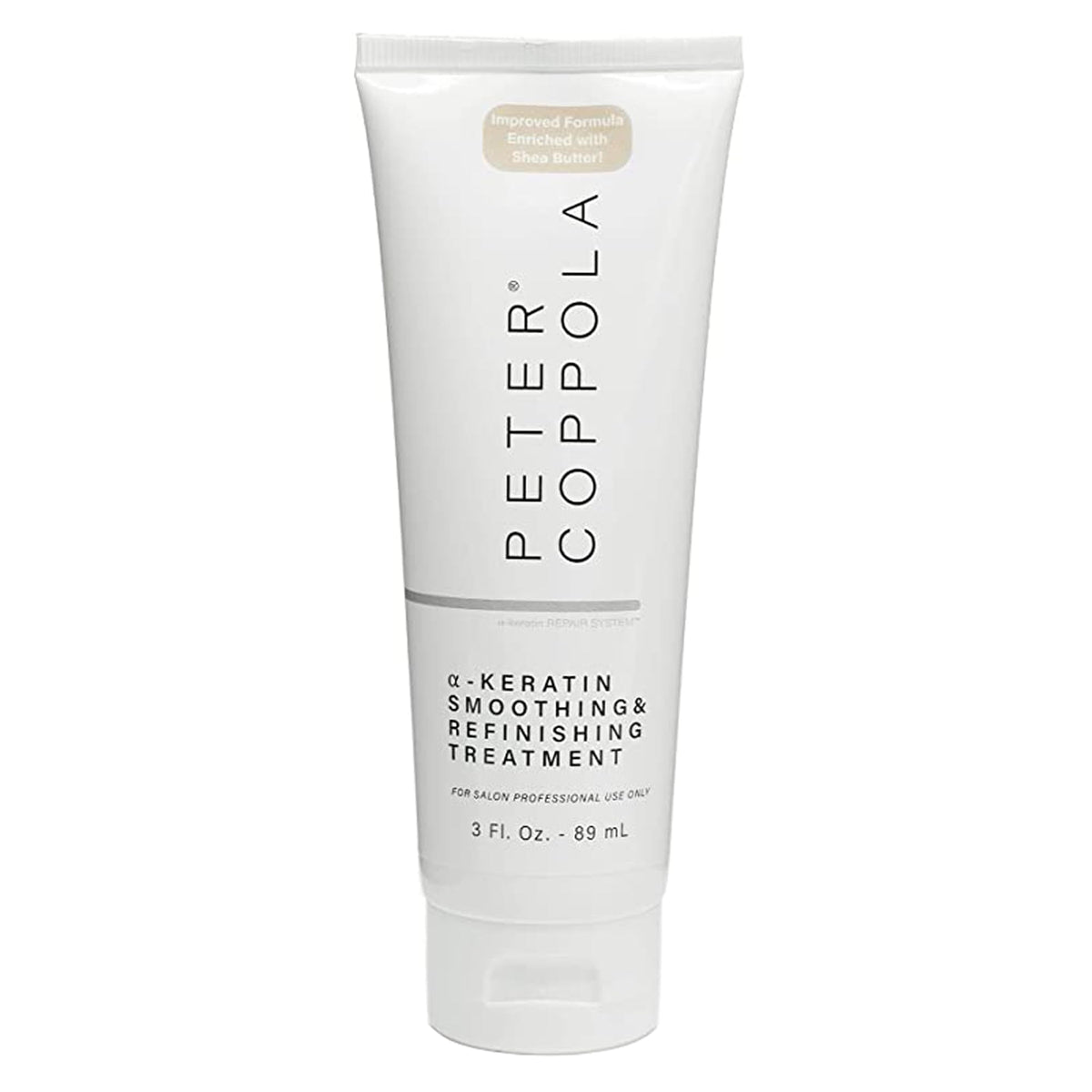 Peter Coppola a-Keratin bottle with pump demonstrates easy application and smoothing benefits.