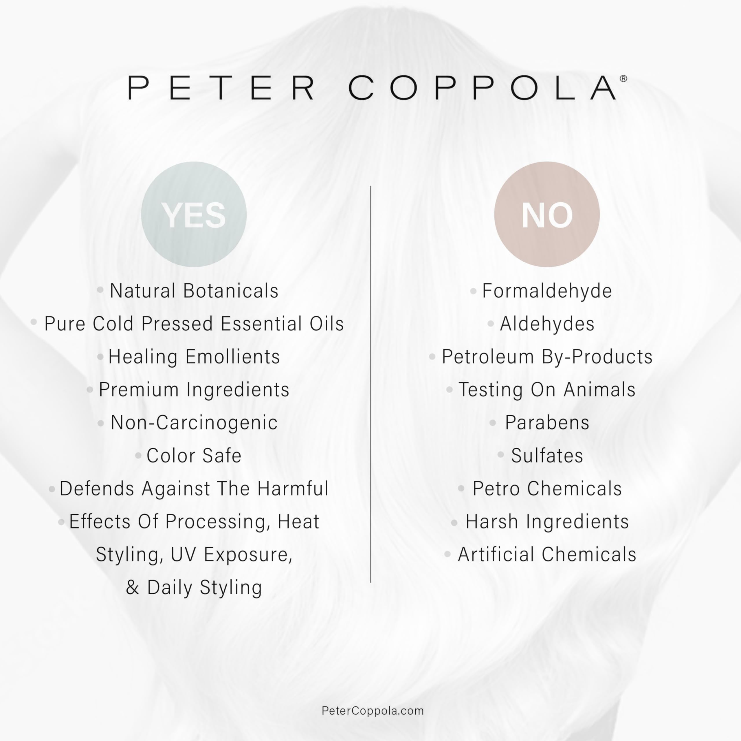 Peter Coppola a-Keratin hydrating before-after scenario highlights reduced frizz.