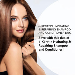 Peter Coppola a-Keratin hydrating duo packaging emphasizes convenient 2-step routine.