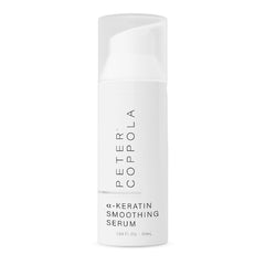 Peter Coppola a-Keratin smoothing serum bottle for salon-quality shine.