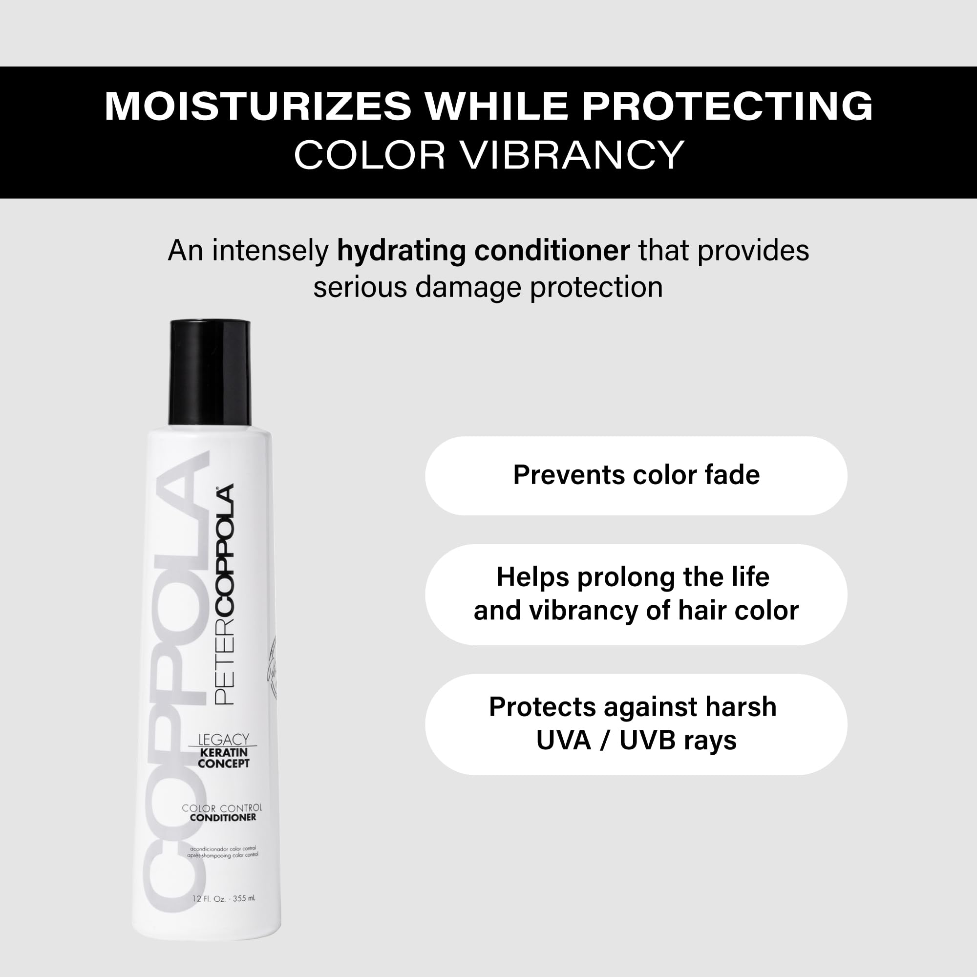 Color-treated hair looks vibrant after Peter Coppola Color Control Conditioner