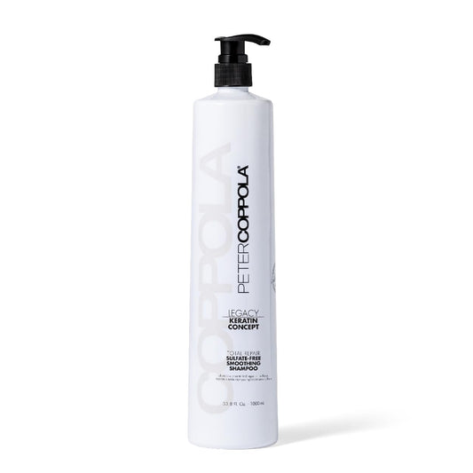 PETER COPPOLA Total Repair Shampoo bottle showcasing a nourishing cleanse for frizz control
