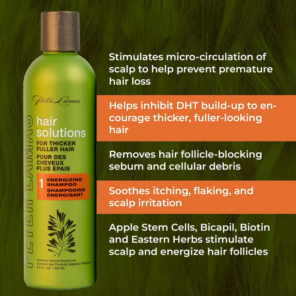 Peter Lamas Biotin Shampoo foam showing rich lather for clean, refreshed hair
