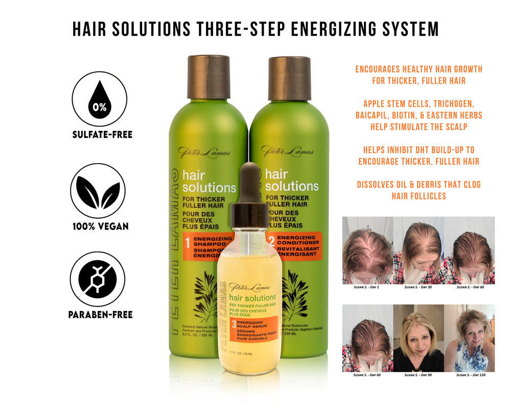 Peter Lamas Biotin Shampoo being applied to damp hair for cleansing and hydration