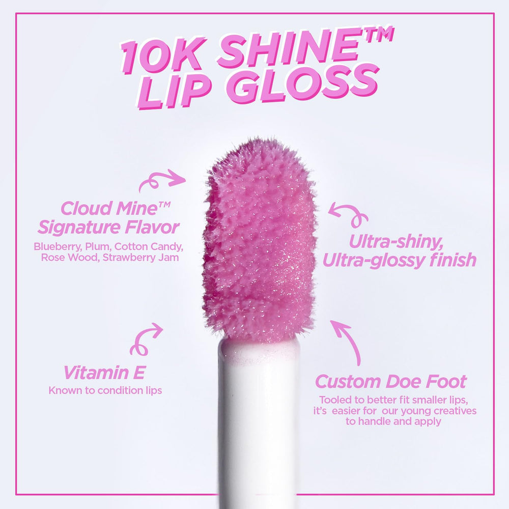 Petite N Pretty Best in Bling lip gloss with high-shine finish on lips.