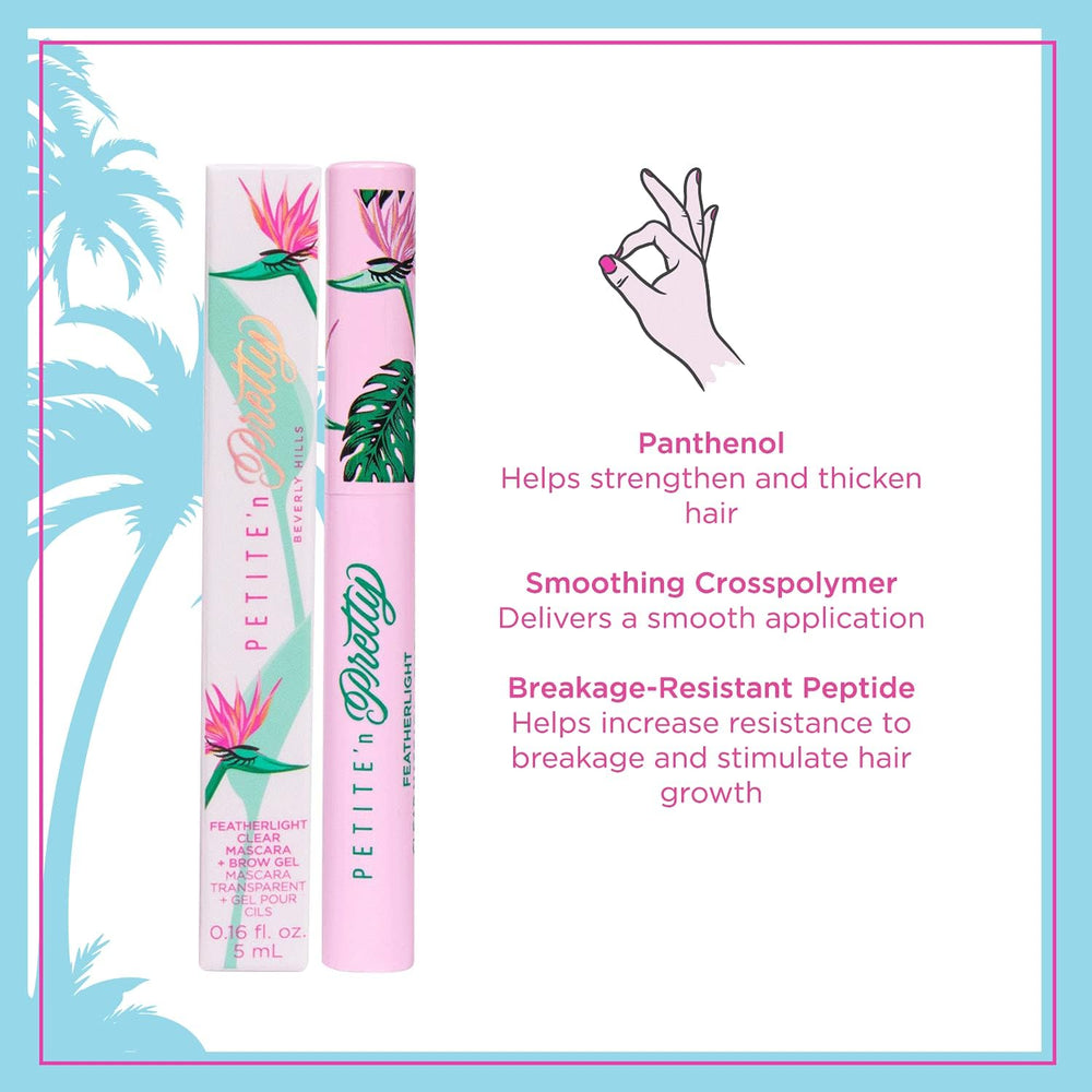 Petite N Pretty featherlight mascara brush-stroke application demonstrates easy, natural coating.