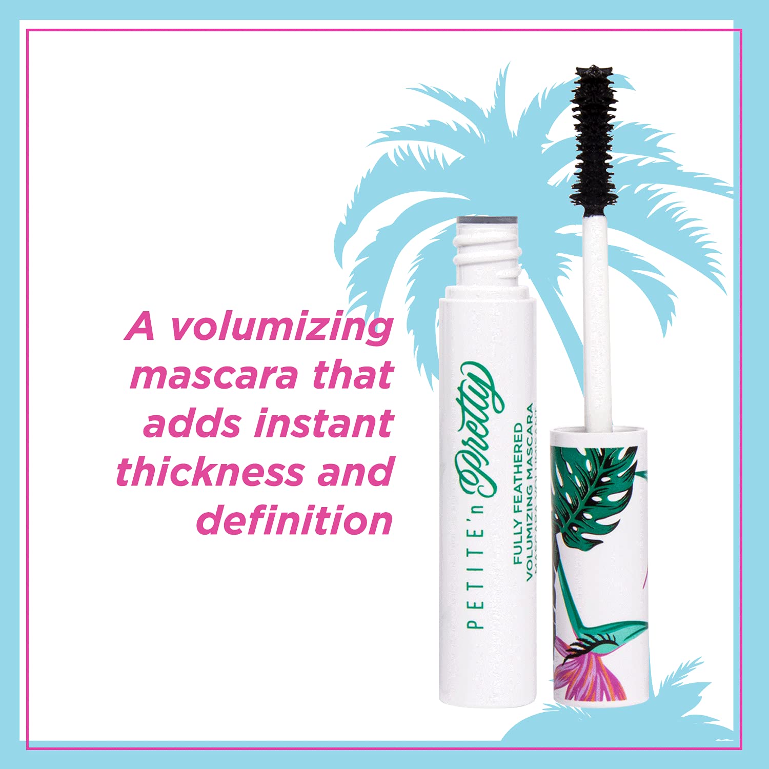 Petite 'N Pretty Fully Feathered mascara lash definition closeup shows natural separation.
