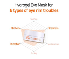 Petitfee Collagen & Co Q10 eye patch being applied under the eye.