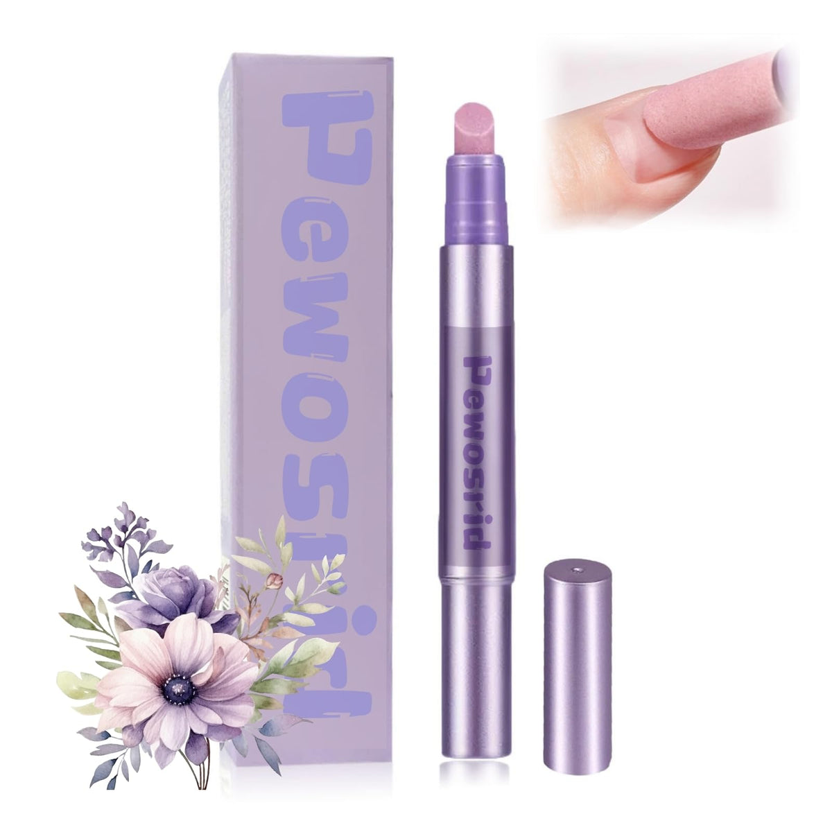 Pewosrid cuticle oil pusher pen angled ceramic tip for precise care