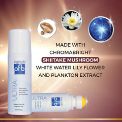 PFB Vanish Ultra triple-action graphic illustrates care for spots and bumps.
