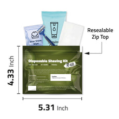 pH Advantage Travel Shaving Kit Packaging: hygienic single-use design for easy packing