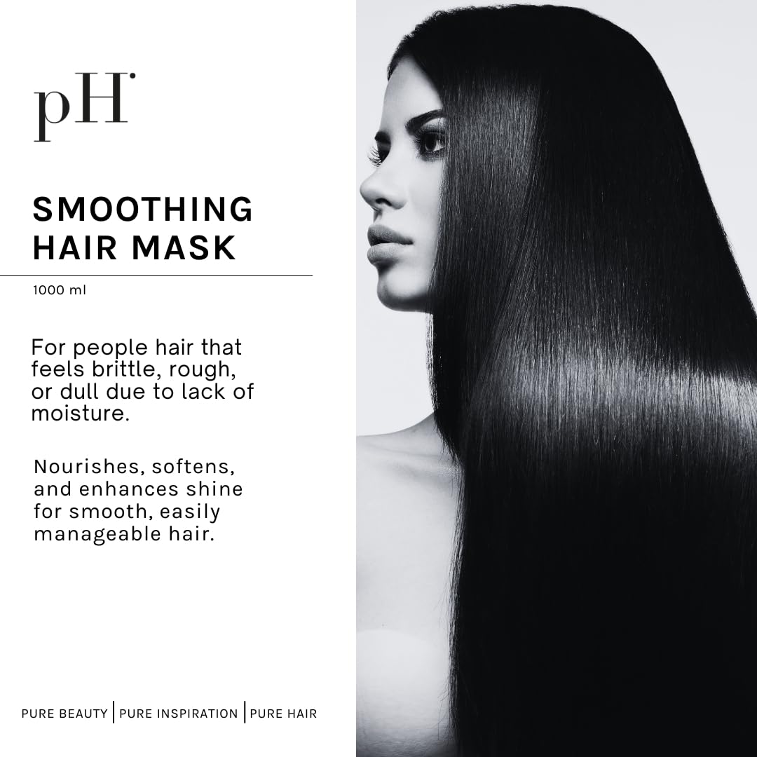 pH PURE HAIR anti-frizz mask on towel-dried hair for smoother ends.
