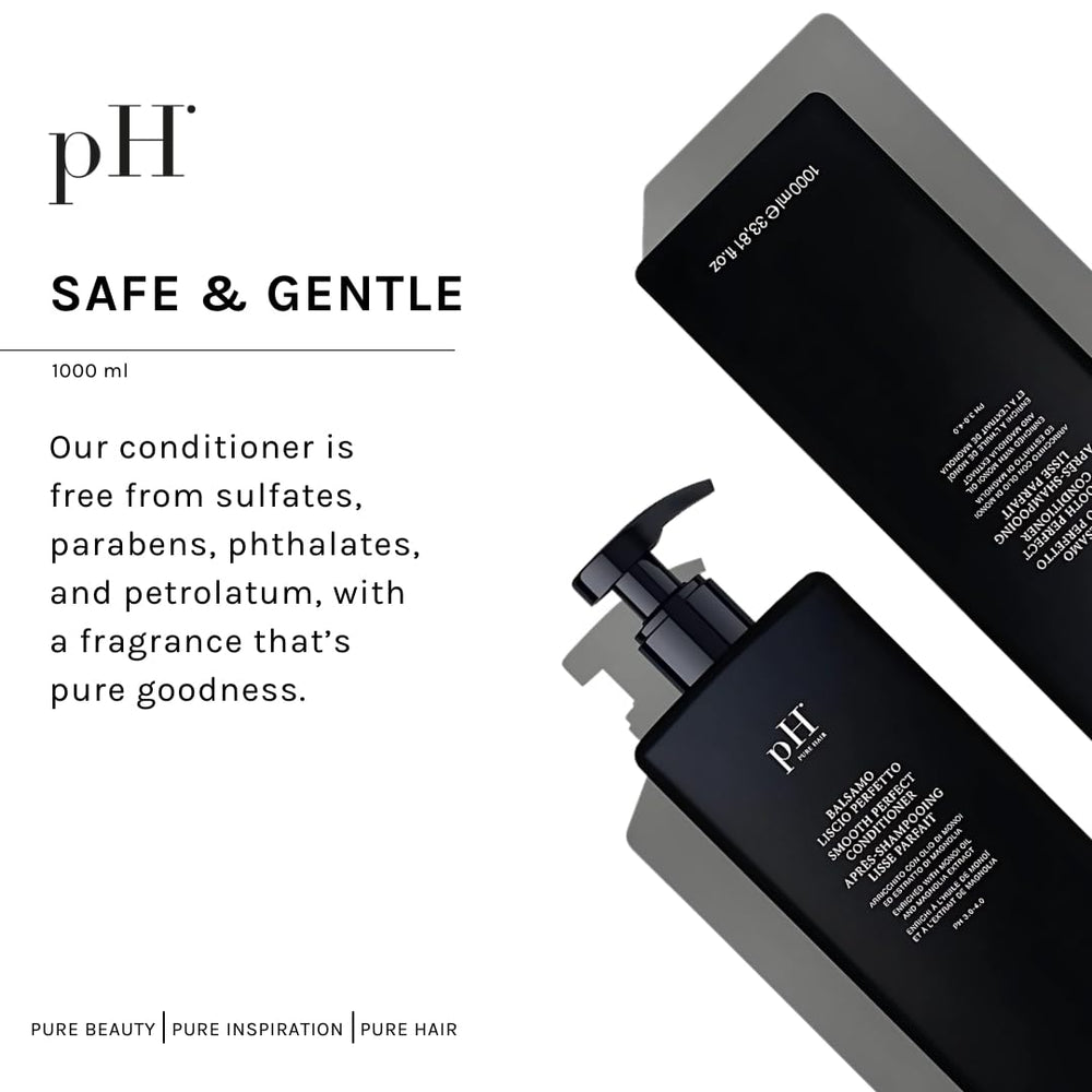 Hands apply conditioner on damp hair with pH PURE HAIR Smooth Perfect