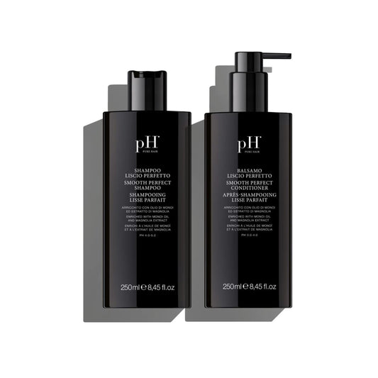 pH PURE HAIR smoothing duo bottle front view for hydrating cleanse