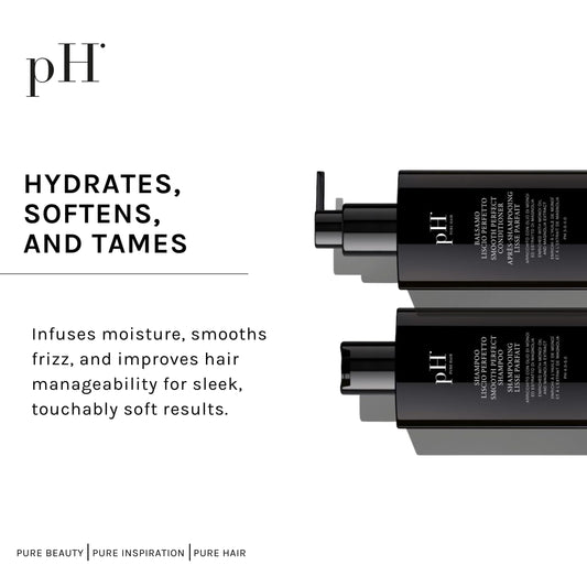 pH PURE HAIR smoothing duo boxed packaging side view for premium hydration