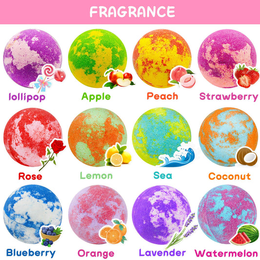 Phaorui kids bath bombs produce colorful bubbles and pleasant scents.