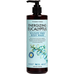 PHARM TO TABLE Energizing Eucalyptus Body Wash bottle for invigorating cleanse.