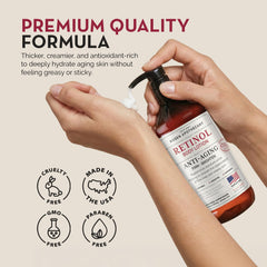 PHARM TO TABLE Rosen Apothecary anti-aging lotion near a sunlit mirror for brighter-looking skin.