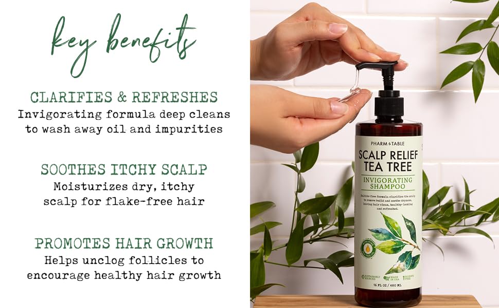 PHARM TO TABLE Tea Tree Shampoo gym bag use image highlights convenient cleansing on the go.