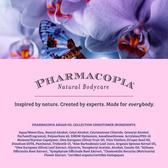 Pharmacopia Hotel Argan Oil Conditioner eco-packaging emphasizes recycled materials.