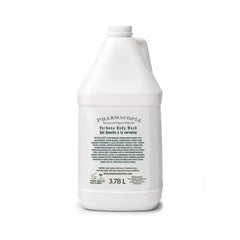 Pharmacopia Hotel Verbena bottle front, vegan body wash branding for daily use.