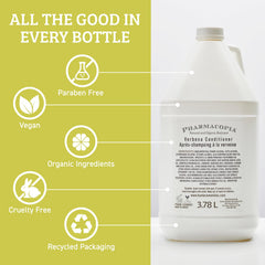 Ingredients include shea butter, jojoba, aloe, olive leaf in Hotel Verbena conditioner