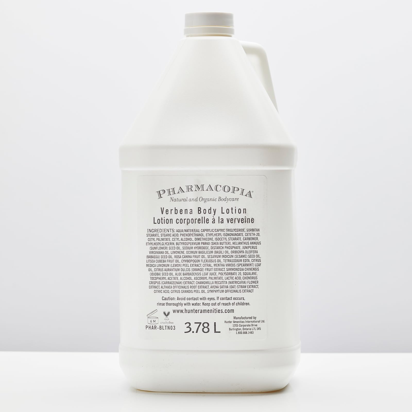 Pharmacopia Hotel Verbena made in Canada label signals quality.