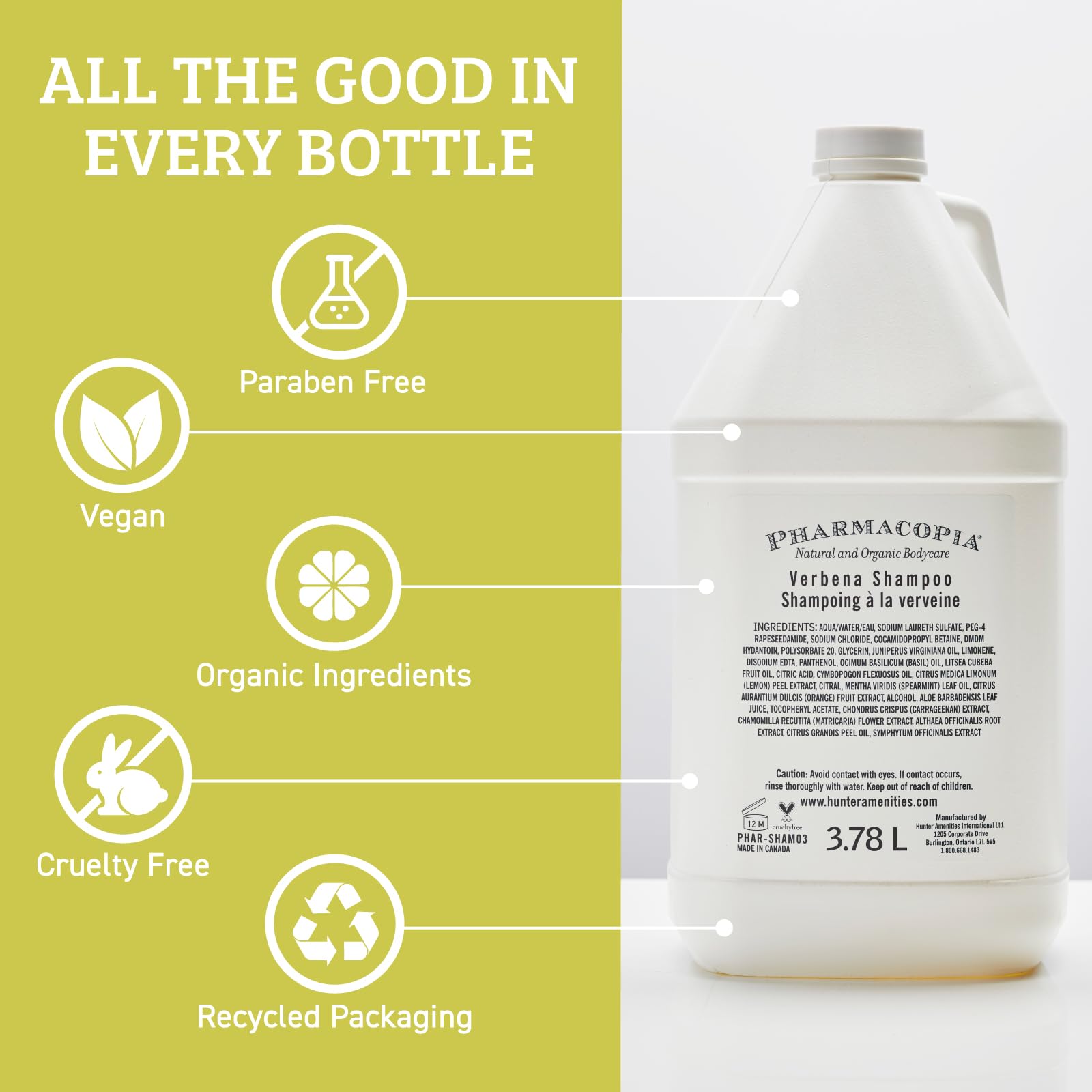 Pharmacopia Hotel Verbena Shampoo lather shows silky cleanse for bright, healthy-looking hair.