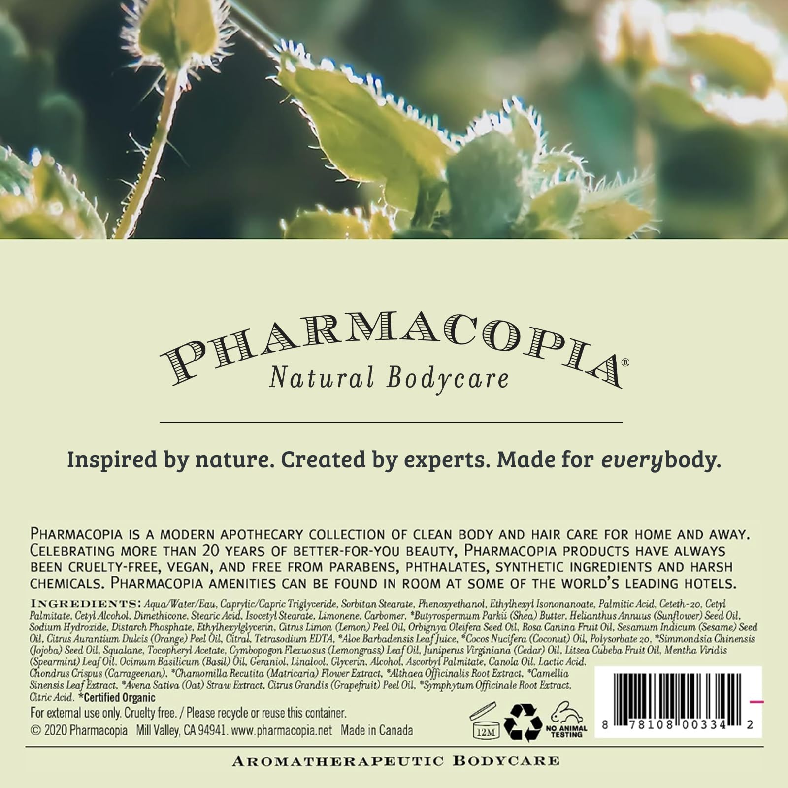 Herb and botanical details of Pharmacopia Verbena Shampoo ingredients