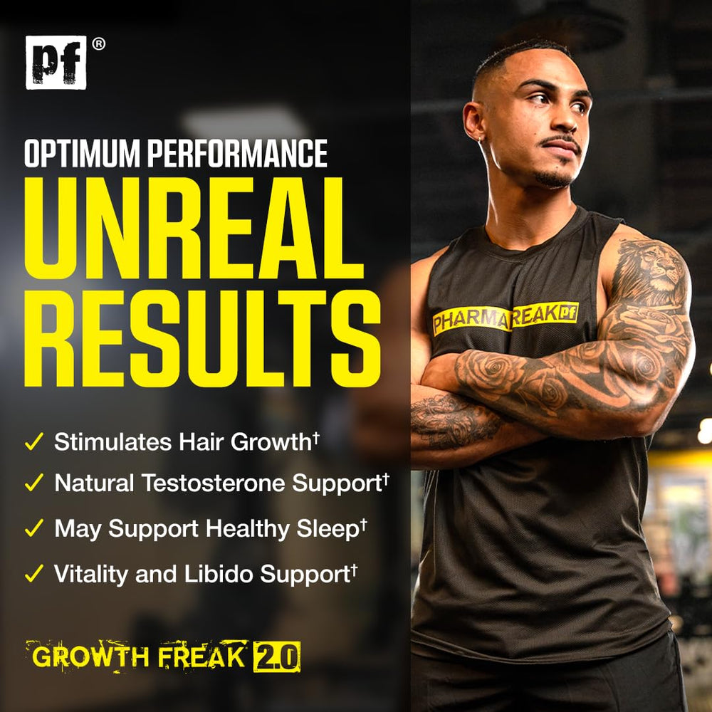 Pharmafreak Growth Freak 2.0 capsules close-up highlighting vegetarian capsules