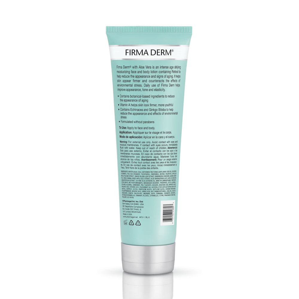 Pharmagel Firma Derm lotion pump demonstrates easy daily use and quick absorption.