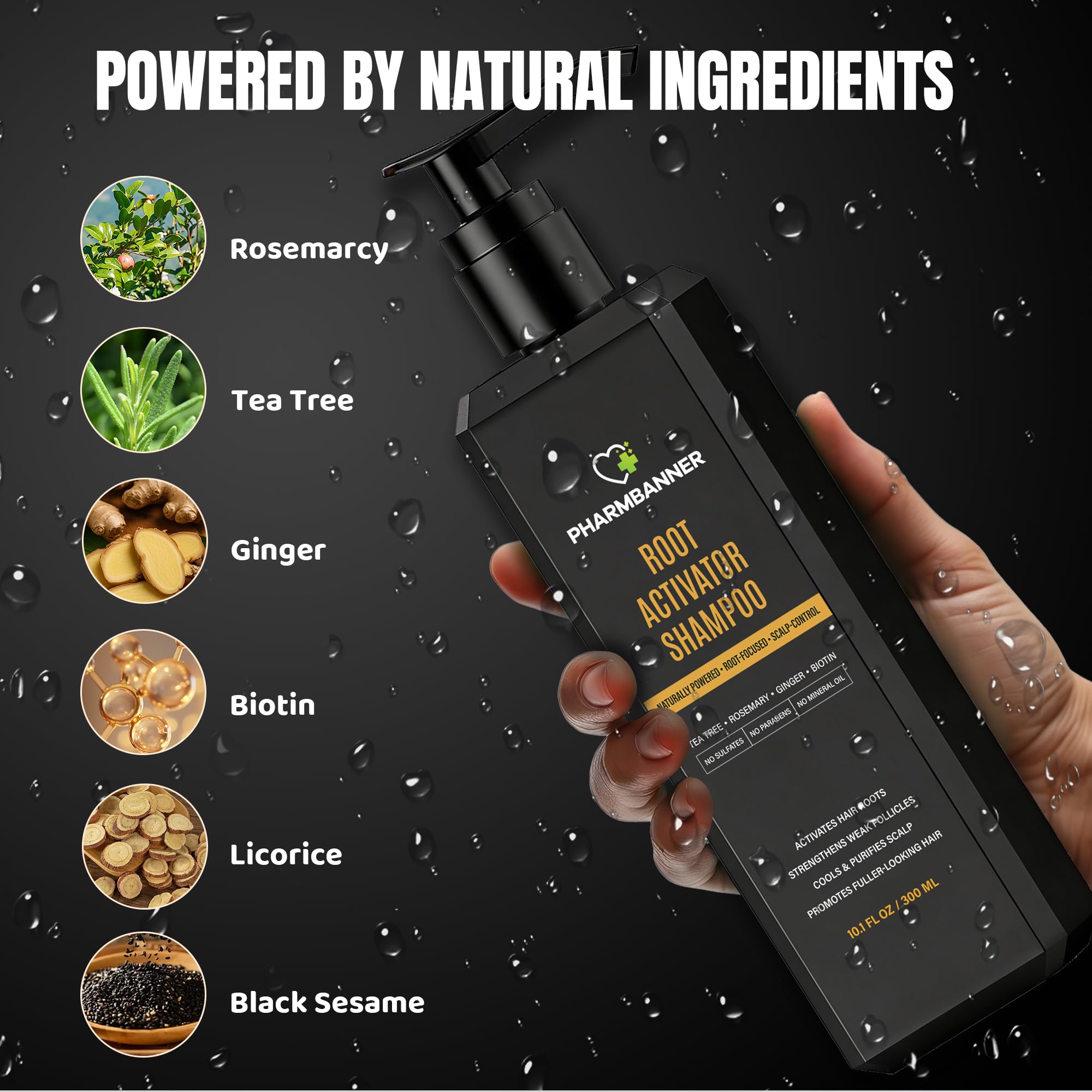 PHARMBANNER sulfate-free formula promotes clean, gentle cleansing for sensitive scalps.