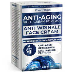 Pharmlitalia Instant Face Lift Cream jar closeup with overnight hydration focus.