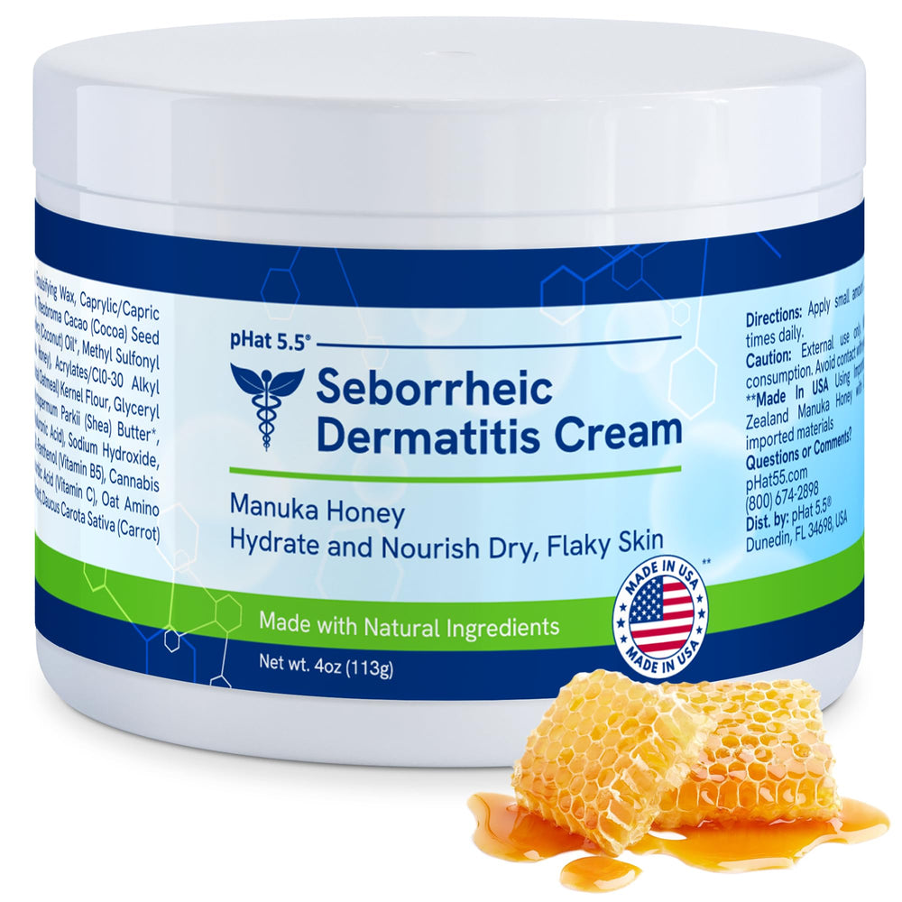 Phat 5.5 Itch Cream bottle pour for relief from dry, itchy skin.