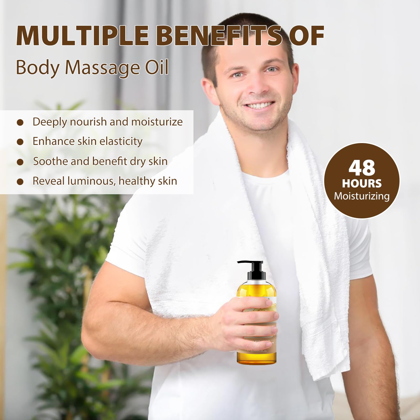 PHATOIL Sandalwood Body Oil hair care application for shine and softness.