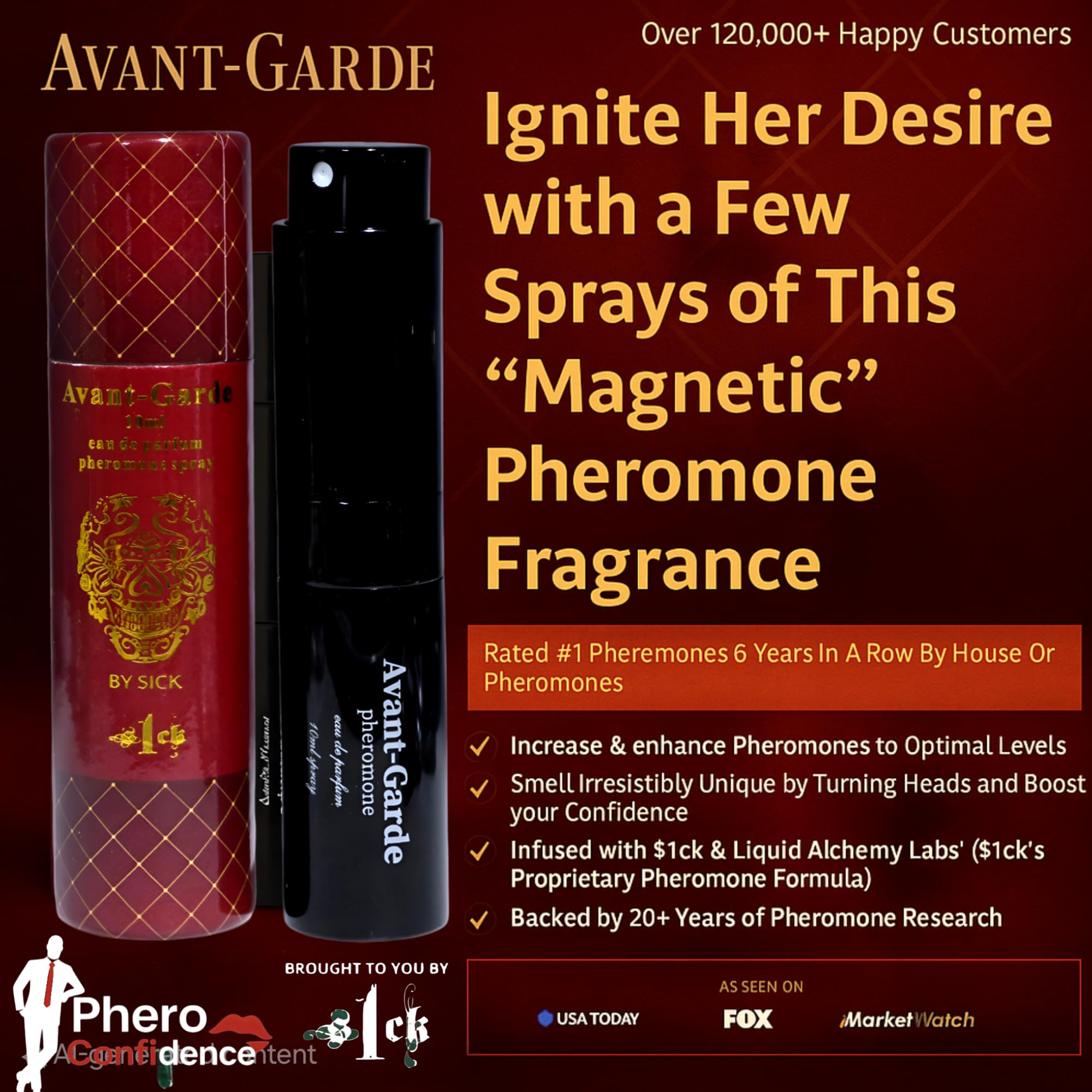 PHERO Confidence Avant-Grade bottle-closeup-cap, highlighting premium USA-made quality.