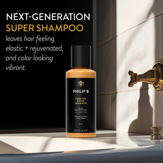 PHILIP B Forever Shine Shampoo bottle with rich lather and color-safe hydration