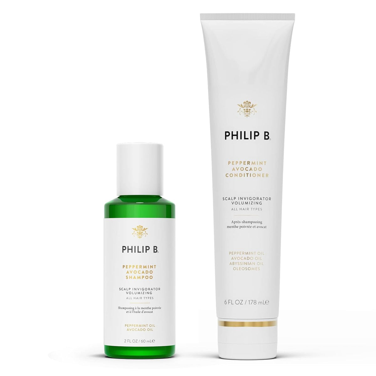 PHILIP B Peppermint Avocado Shampoo bottle with cooling, refreshing cleanse