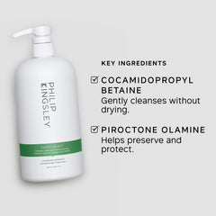 Philip Kingsley Flaky Scalp Shampoo label highlighting ingredients.