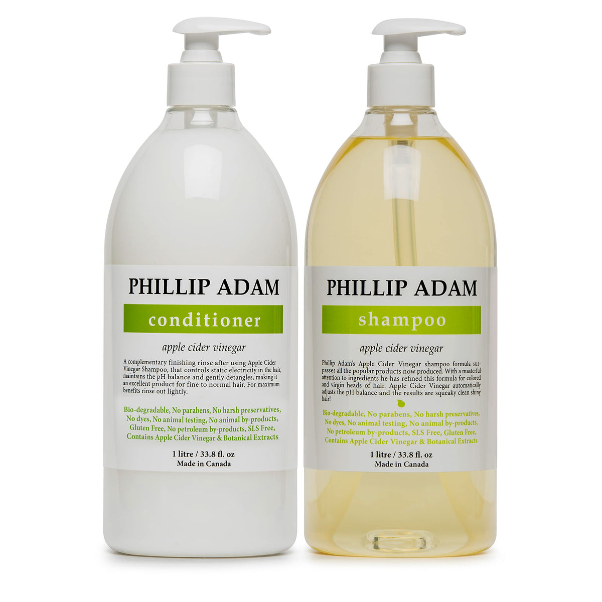 Phillip Adam Apple Cider Vinegar Shampoo bottle highlighting gentle cleansing for all hair types