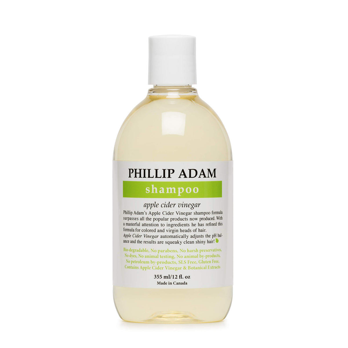 Phillip Adam Apple Cider Vinegar Shampoo bottle, gentle cleansing
