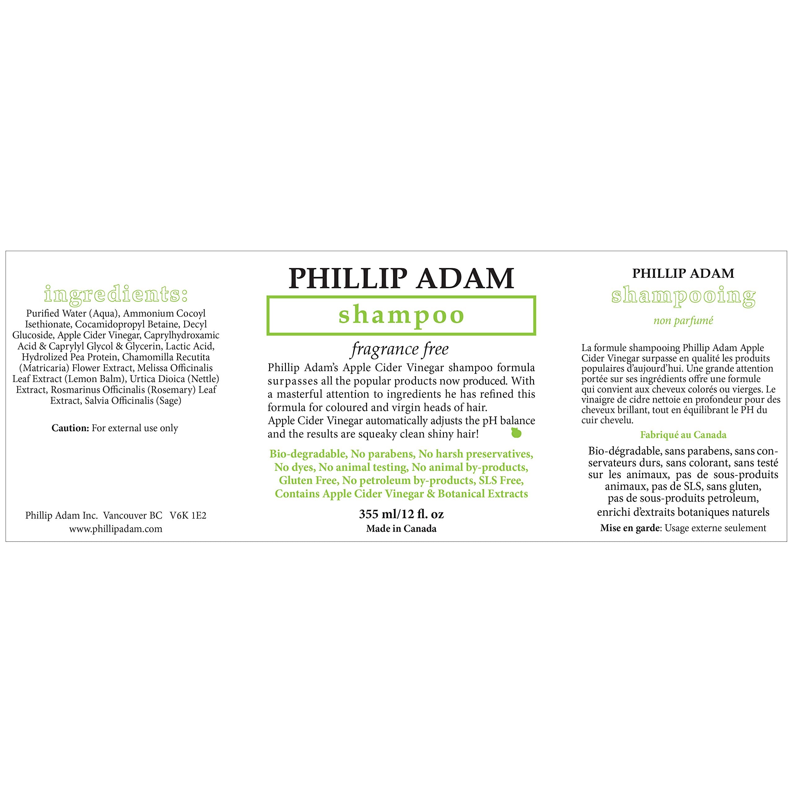 Phillip Adam fragrance-free conditioner bottle highlighting pH-balanced care