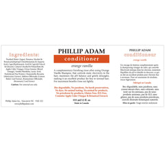 Phillip Adam Orange Vanilla conditioner pour demonstrates easy distribution for smooth hair.