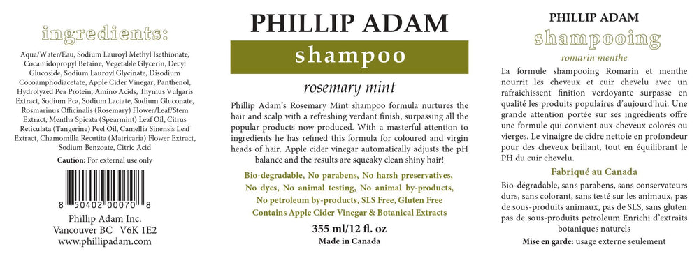 Phillip Adam Rosemary Mint Shampoo lather closeup hints cooling sensation and cleanliness.