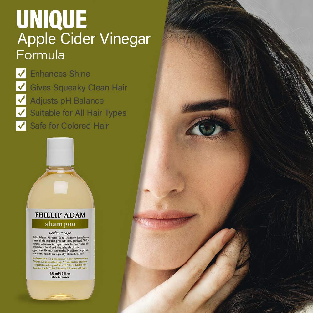 Phillip Adam Verbena Sage shampoo scent release with herbal notes