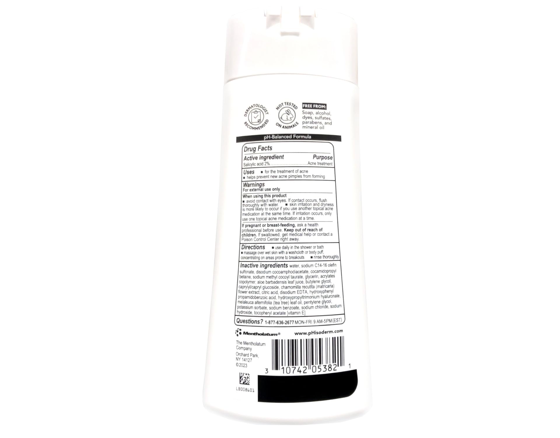 Phisoderm Anti-Blemish ingredients with salicylic acid and soothing botanicals