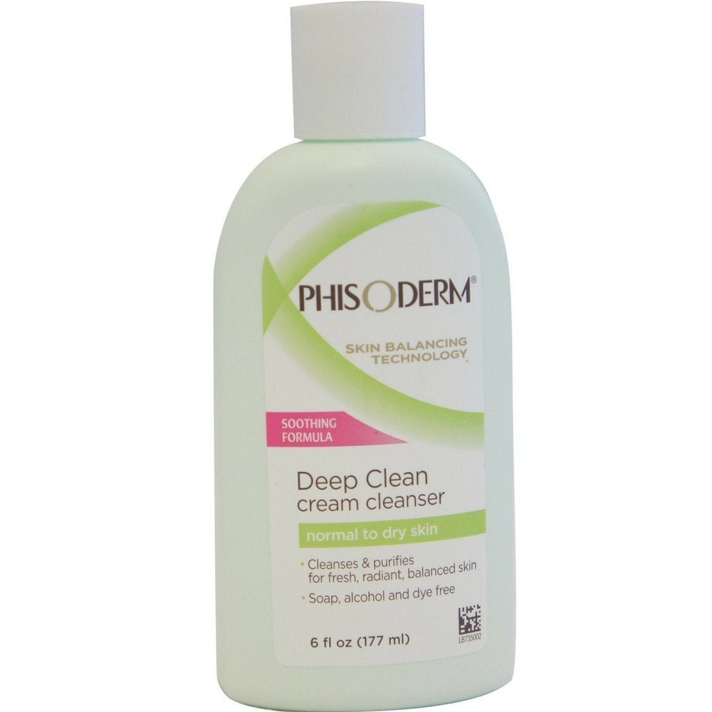 Phisoderm Deep Clean Cream Cleanser bottle for gentle daily cleansing on dry skin