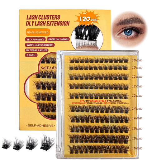 PHIXBEAR self-adhesive lashes close-up for quick, glue-free application