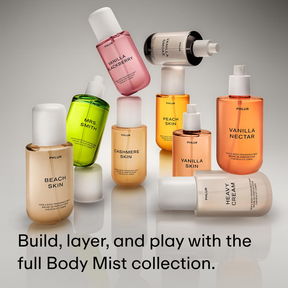 PHLUR Beach Skin in-use showcases hair and body mist application.