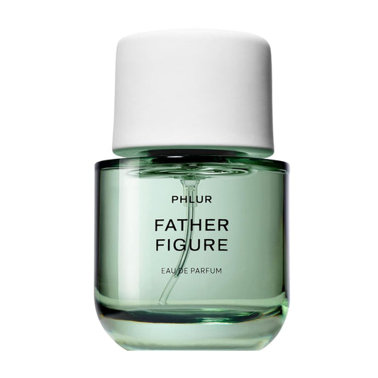 PHLUR Father Figure bottle front view, showcasing a fresh green fig scent for daily wear.